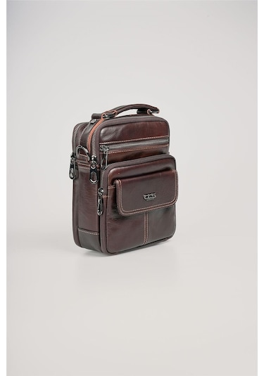 Ççs 31600 Hakiki Deri Askılı Çanta Kahve