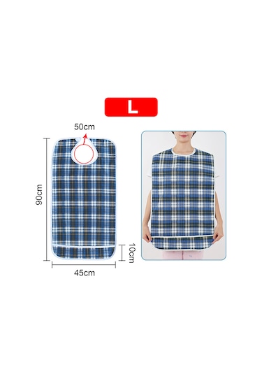 Neevoyu Yemek Örtüsü Yetişkinler İçin Su Ve Yağ Geçirmez Çift Katlı 45x90 Cm Mavi Kare Desenli Beslenme Fantezi Mavi