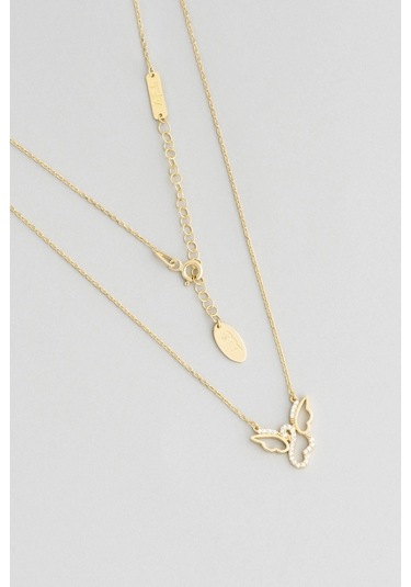 vefalı Bff 18 Ayar Sarı Altın Kaplama 48 Cm Gümüş Arkadaş Kolyesi