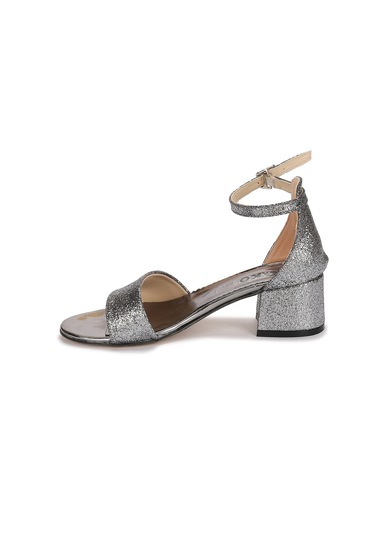 Kiko Kids 769 Kum Simli Günlük Kız Çocuk 4 Cm Topuklu Sandalet Ayakkabı Platin 001