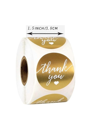 1000 Adet Teşekkür Ederim Etiketi Teşekkür Ederim Altın Etiket 1 İnç Rulo Teşekkür Ederim Etiketleri, Hediye Dekorasyonu İçin Teşekkür Ederim Etiketleri 2,5 Cm Çok Renkli