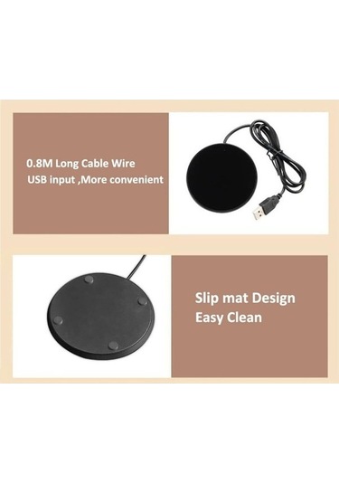 Ulzyvf Createtech Usb Siyah Pedi Kahve Isıtıcı, Gri Fincanı Elektrikli Ambition - Ox, Taşınabilir Masada Kullanım İçin Pratik - Siyah Gri - Siyah