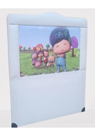 Başlık Dk Tek Kişilik 90'lık Pepe Model Suni Deri Beyaz Kumaş El Yapım