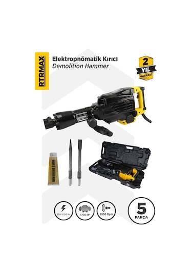 RTRMAX RTM2760 Elektropnömatik Sds Hex Kırıcı 1700 W 60 Jul