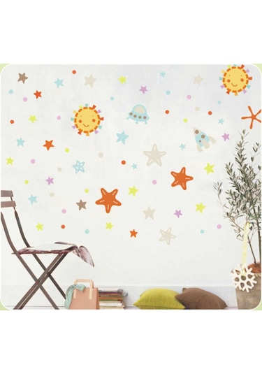 Sıa Duvar Süsü Sticker Uzaylı Desenli Pvc