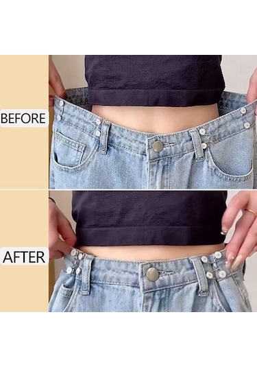 Tırnaksız Metal Kot Düğmesi Snaps Ayrılabilir Pantolon Klipleri Düğmeler Pimleri Dıy Bel Gergi Giyim Tokaları Dikiş Araçları 1 Pair Silver