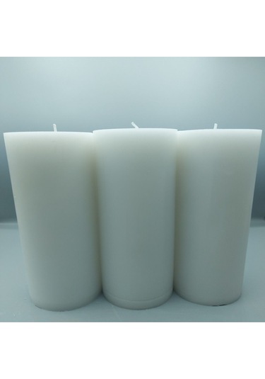 Soya Parafinli Beyaz 1 Adet 70-80 Saat Yanma Süreli Çap:10 Cm Boy:10 Silindir Blok Mum Beyaz Beyaz