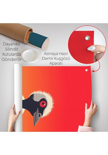 Minimal Devekuşu Duvar Örtüsü-7652