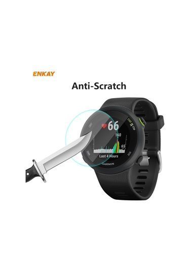 Garmin Forerunner 45 / 45s İçin Enkay Hat-prince 0.2mm 9h 2.15d Kavisli Kenar Temperli Cam Ekran Koruyucu Film İzle