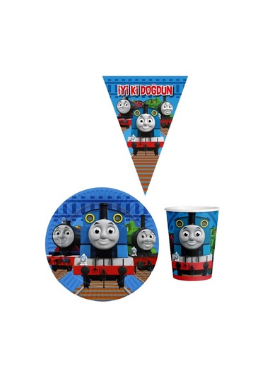 Thomas Tren 8 Kişilik Erkek Doğum Günü Mini Set Erkek Çocuk Parti