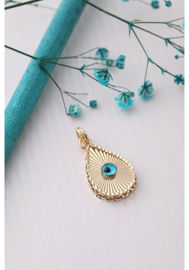 14 Ayar Altın Damla Göz Kolye Ucu