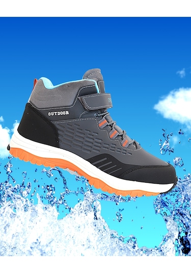 Kidessa 1767 Anatomik Tabanlı Bantlı Çocuk Trekking Spor Bot Gri Çok Renkli