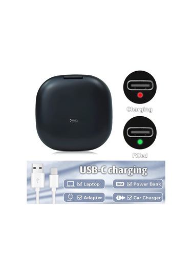 3x Büyütme Özellikli Kompakt Ayna, Taşınabilir Cep Aynası, Çift Taraflı Led Işıklı Makyaj Aynası, Usb-c Şarj Edilebilir Seyahat Aynası Siyah Diğer