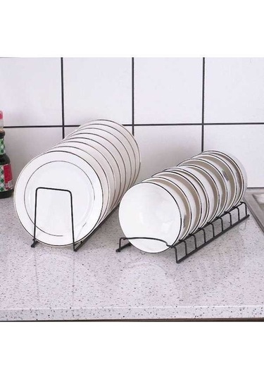 Pazly Basit Siyah Plaka Kurutma Rafı Mutfak Kapağı Organizatör Servis Tepsileri İçin Bulaşık Sepeti 56603515 Siyah