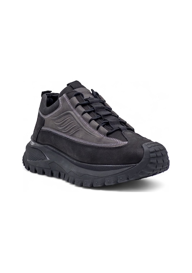 Voyager M434 Hakiki Deri Erkek Sneaker Ayakkabı Siyah