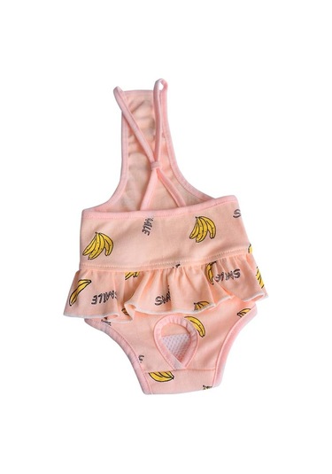 Muz Baskılı Köpek Fizyolojik Pantolon Rahat Nefes Alabilir Askılı Pet Fizyolojik Pantolon, Boyut: Xl Pembe