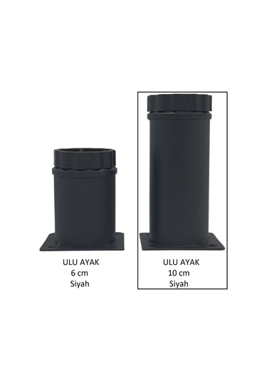 Ulu Ayak 10cm Vidalar Dahil Siyah Siyah