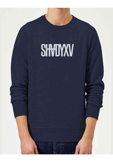 Shady Xv Classic Baskılı Indigo Mavi Lacivert Erkek Örme Sweat