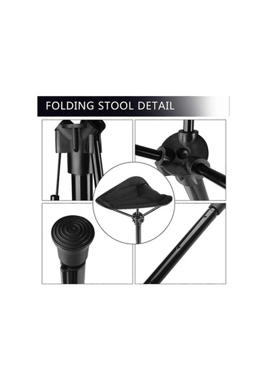 Bloomnest Teleskopik Katlanır Balıkçılık Sandalyesi A144 - Altın/siyah, Hafif Ve Uzaylı Taşınabilir Kamp Sandalyesi Altın - Siyah