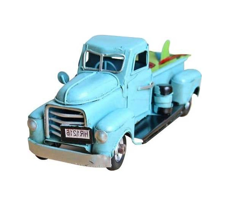 Fortunelane Klasik Metal Kamyon Dekoru: Masa Ve Ev Dekorasyonu İçin İdeal, Çocuklar İçin Noel Hediyesi, Mavi Renk Seçeneği Mavi Mavi