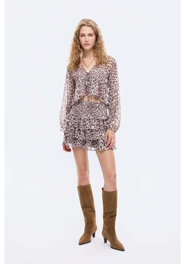 Quzu Leopar Kadın Etek Etk00830 Leopar