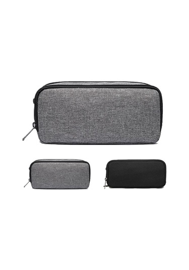 Siyah Kalem Çantası Büyük Kapasiteli Kore İlköğretim Okulu Öğrencileri Kalem Çantası Kutusu Çift Katmanlı Kalem Kutuları 56628794