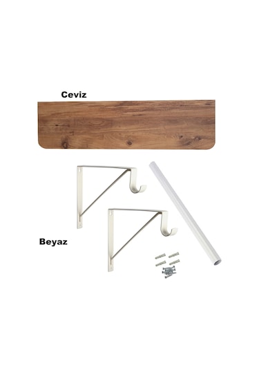 Depolife Duvar Rafı Fortmanto Elbise Askılık Montajlı Askılık Demiri