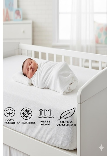 Oznhome Bebek Alezi Anne Yanı Yatak Alezi   Pamuk