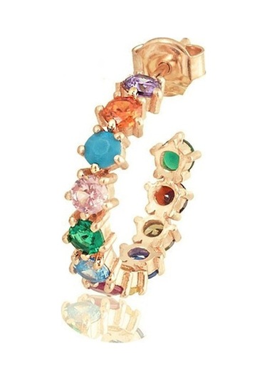 Masaliko Polibon Gümüş Küpe - 925 Ayar Gümüş, Zarif Küpe Altın