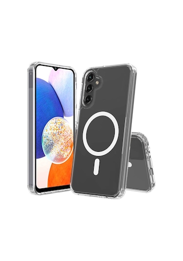 Samsung Galaxy S24 Fe Kılıf Magsafe Wireless Kablosuz Şarj Uyumlu Manyetik Şeffaf Kapak