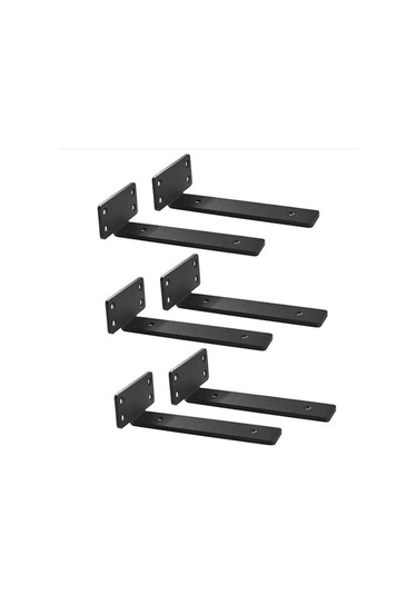 Novahub Yüzer Metal Döküm Raf Braketleri Siyah Kaplama, 4 Adet, Gizlilik Ve Dayanıklılık İçin Mükemmelraf Braketleri Diğer