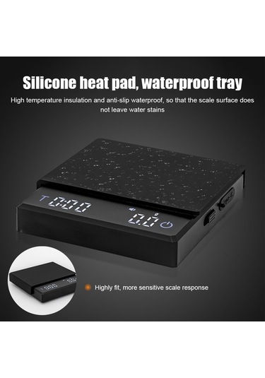 Novahub 3 Modlu Kahve Terazisi: 0.1g Doğruluk, Type-c Şarj, Zamanlayıcı Beyaz Beyaz