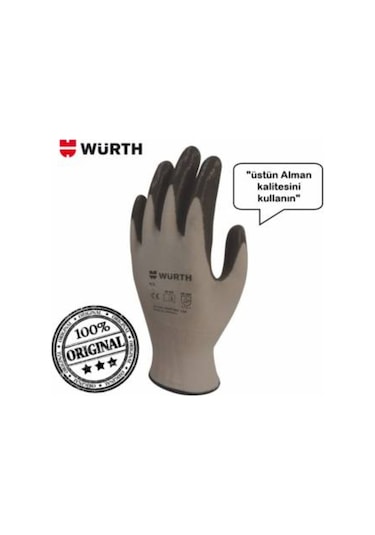 Würth Mekanikçi Iş Eldiveni Siyah 9/Large 12 Çift
