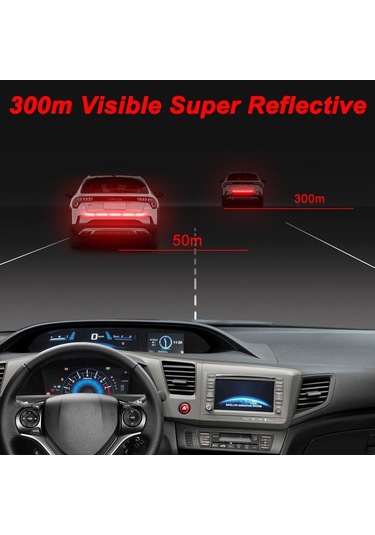 Beyaz 90 Cm Yansıtıcı Araba Çıkartması Güvenlik Uyarı Reflektör Bant Araba Çıkartmaları Anti Çarpışma Uyarı Reflektör Etiket Oto Aksesuarları