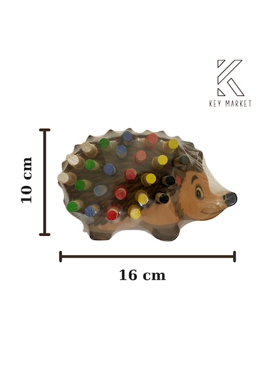 Eğitici Montessori Ahşap Kirpi Oyuncak Renkli Tak Çıkar