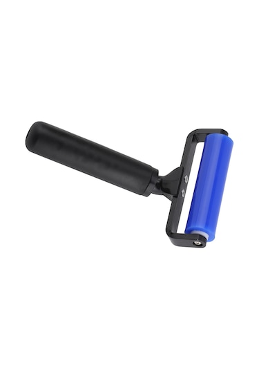 Dofolink Mavi Silikon Toz Temizleme Rulosu - Yüksek Yapışkanlı, Siyah Plastik Kolu, 4 İnç - Telefon Ekranı, Filmler İçin Toz, Saç, Kuru Yabancı Cisimleri Temizler Diğer