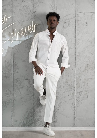 Advante Panolu Yaka Düğmeli Pamuklu Slimfit Yazlık Gömlek Kahve