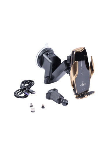 A8g Gold Araç Tutucu 15 W Kablosuz Hızlı Şarj, Otomatik Kıskaçlı Gold