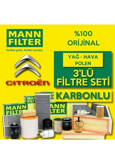Citroen C5 1.6Hdi Dizel Mann Filtre Bakım Seti 2010-Sonrası (495585023)