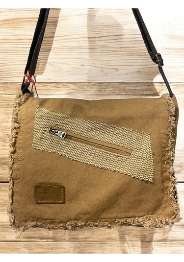 Vintage Salaş Orta Boy Unisex Günlük Çapraz Postacı Tablet Çantası M 32 Cm X 27 Cm CAMEL