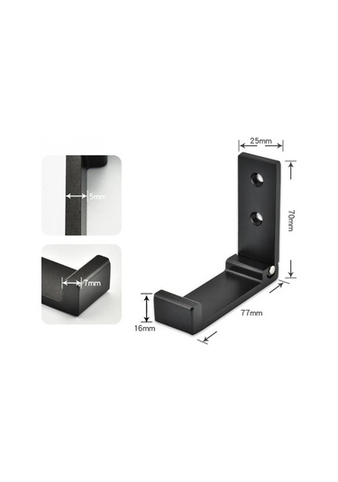 Siyah Alüminyum Alaşımlı Duvara Monte Katlanabilir Elbise Askısı Raf Havlu Ceket Bornoz Kancası Siyah