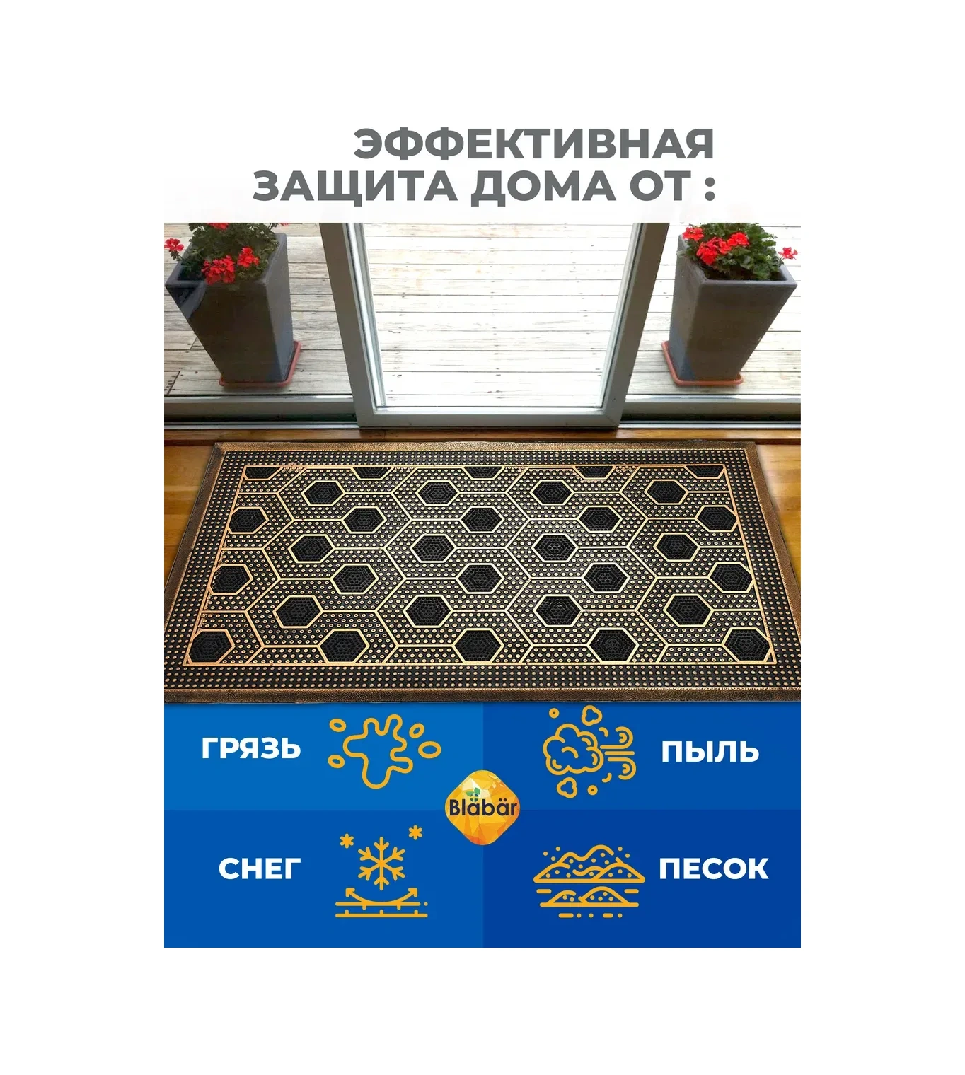 Blabar 45 X 75 Kauçuk Paspas 347653039 Siyah Mat