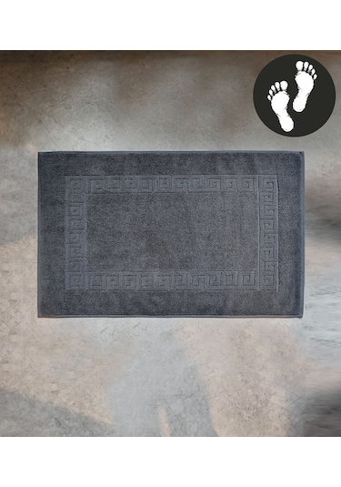 Greek Desen Antrasit Renk Ayak Havlusu 50 x 80 CM Antrasit