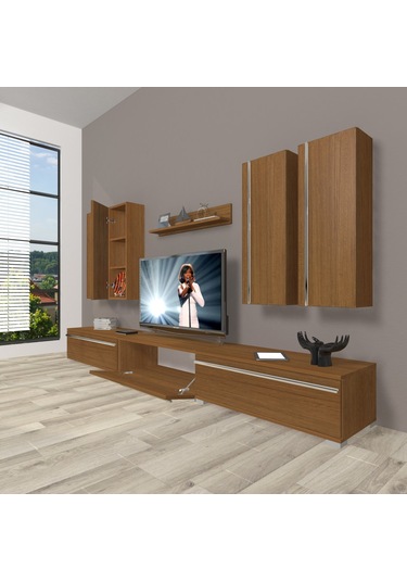 Decoraktiv Eko 8d Mdf Tv Ünitesi Tv Sehpası Ceviz