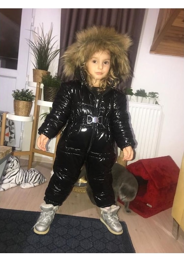 Modavals Kürklü Unısex Çocuk Kozmomont / Astronot Tulum Çok Renkli