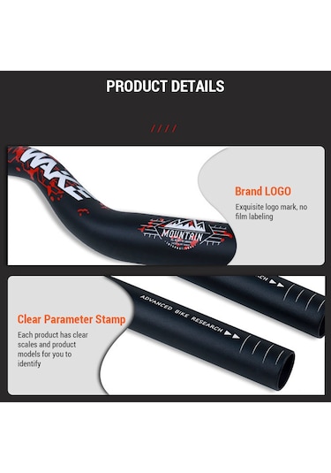 Hombey 31.8mm Alüminyum Dağ Bisikleti Sapı 780mm Yüksek Konforlu Kırmızı U-şekilli 55mm Yükseltilmiş Çok Renkli