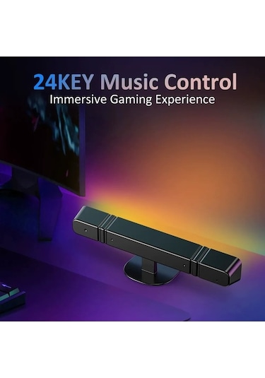 Besthome1 Rgb 7 Renkli 2'li Ambient Işık, 24 Tuşlu Kumanda, Usb Kontrol, Siyah Abs+pc Işıklar 14 Led X 2 Adet Siyah