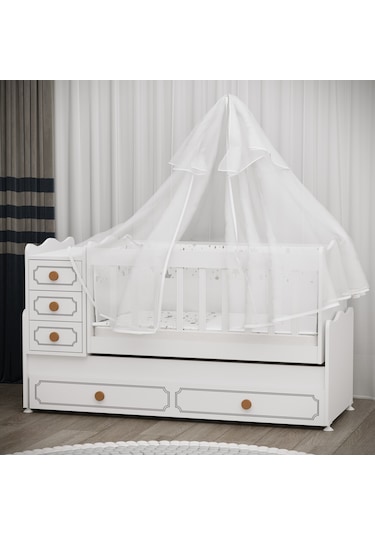 Garaj Home Yaren Yavrulu Beşik Kombin Beyaz