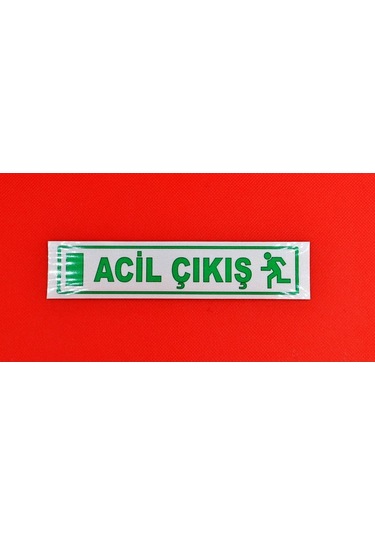 Acil Çıkış Sticker - Acil Çıkış Fosforlu Sticker (16 X 3,5 Cm) (495652190)
