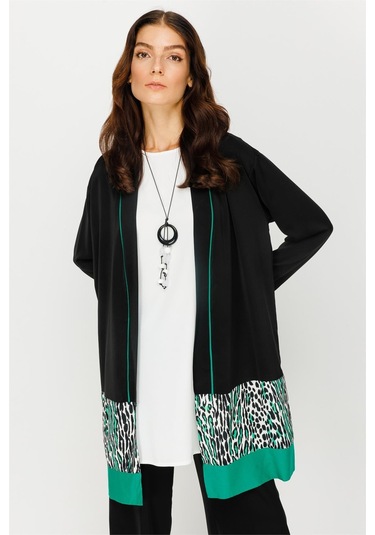 Leopar Detaylı Ceket İçtunik Pantolon Kolye Takım Yeşil-yeşil Yeşil